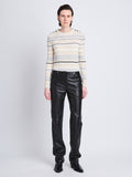 Front full length image of model wearing Judy Sweater in ECRU MULTI