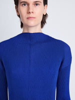 Detail image of model wearing Camille Top in COBALT