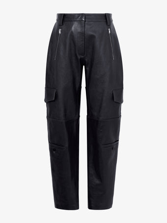 Still Life image of Jackson Cargo Pant In Grainy Leather in BLACK