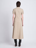 Back full length image of model wearing Tracey Dress in KHAKI