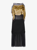 Still Life image of Zaha Dress In Embroidered Metallic Silk in BLACK MULTI