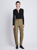 Front image of model wearing Jackson Cargo Pant In Cotton Twill in DARK KHAKI