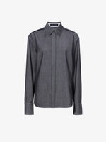 Still Life image of Maya Shirt In Melange Wool in GREY MELANGE