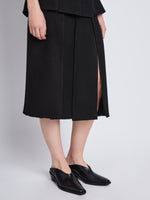 Detail image of model wearing Diane Skirt in BLACK
