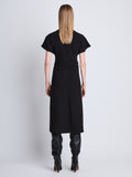 Back full length image of model wearing Julie Dress in BLACK