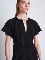 Detail image of model wearing Julie Dress in BLACK