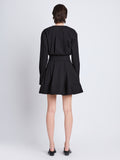Back full length image of model wearing Eileen Dress in BLACK