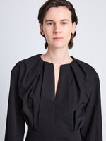 Detail image of model wearing Eileen Dress in BLACK