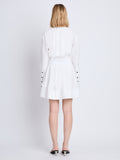 Back full length image of model wearing Eileen Dress in WHITE