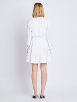 Back full length image of model wearing Eileen Dress in WHITE