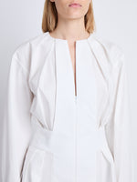 Detail image of model wearing Eileen Dress in WHITE