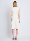 Back full length image of model wearing Kara Dress in ECRU