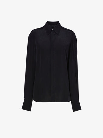 Still Life image of Maya Shirt In Textured Marocaine in BLACK