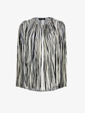Flat image of Wade Top In Printed Sheer Pleated Chiffon in ecru multi