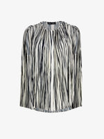 Flat image of Wade Top In Printed Sheer Pleated Chiffon in ecru multi