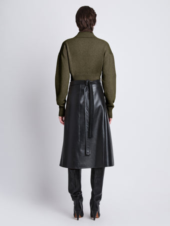 Proenza Schouler Back image of model wearing Jeanne Polo in Fatigue