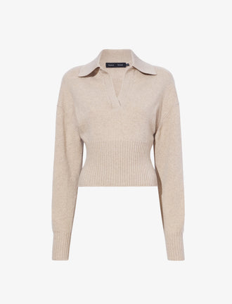 Flat image of Jeanne Sweater In Eco Cashmere in oatmeal