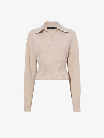 Flat image of Jeanne Sweater In Eco Cashmere in oatmeal