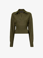 Proenza Schouler Flat image of Jeanne Sweater in Eco Cashmere in fatigue