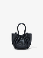 Back image of Extra Small Ruched Tote in BLACK