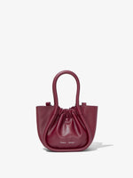 Front image of Extra Small Ruched Tote in GARNET