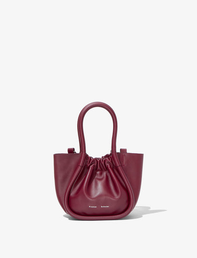 Front image of Extra Small Ruched Tote in GARNET