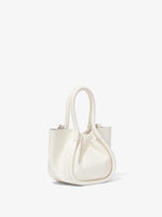 Side image of Extra Small Ruched Tote in IVORY