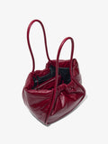 Aerial image of Large Puffy Nappa Ruched Tote in GARNET