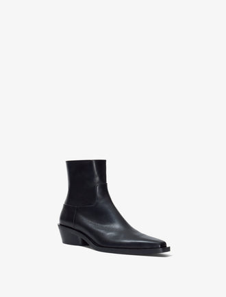 Proenza Schouler front 3/4 image of Bronco Ankle Boots in black