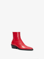 3/4 Front image of Bronco Ankle Boots in RED