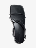 Aerial image of Square Flat Strappy Sandals in BLACK