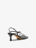 Back 3/4 image of Square Strappy Sandals - 60mm in BLACK