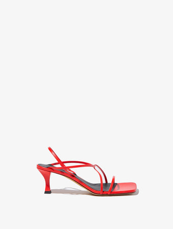 Front image of Square Strappy Sandals - 60mm in RED