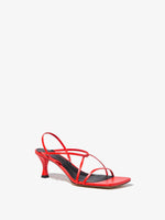 Front 3/4 image of Square Strappy Sandals - 60mm in RED