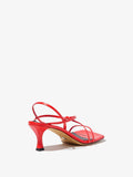 Back 3/4 image of Square Strappy Sandals - 60mm in RED