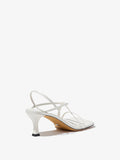 Back 3/4 image of Square Strappy Sandals - 60mm in CREAM