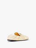Back 3/4 image of Glove Flat Loafers in light/pastel yellow