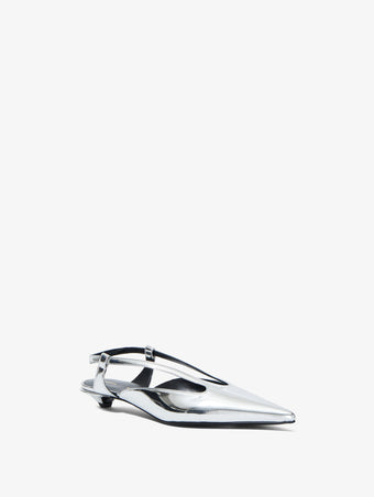 3/4 Front image of Point Slingback Pumps in SILVER