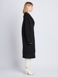 Side image of model wearing Ruth Coat In Knit Outerwear in black