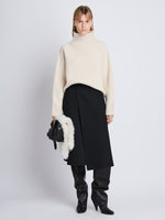 Front image of model wearing Alma Sweater In Lofty Eco Cashmere in ecru