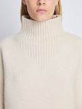 Detail image of model wearing Alma Sweater In Lofty Eco Cashmere in ecru