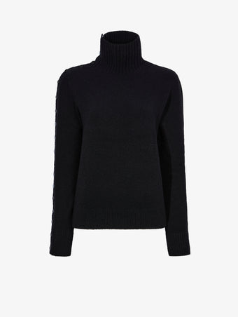 Flat image of Camilla Sweater In Lofty Eco Cashmere in black