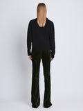 Back image of model wearing Camilla Sweater In Lofty Eco Cashmere in black