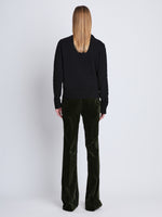 Back image of model wearing Camilla Sweater In Lofty Eco Cashmere in black