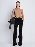 Proenza Schouler Front image of model wearing Marie Pant In Velvet Suiting in black