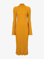 Flat image of Carmen Dress In Midweight Viscose Rib in gold