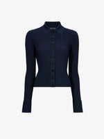 Flat image of Carla Sweater In Midweight Viscose Rib in midnight