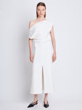 Front full length image of model wearing Rosa Off The Shoulder Dress in WHITE