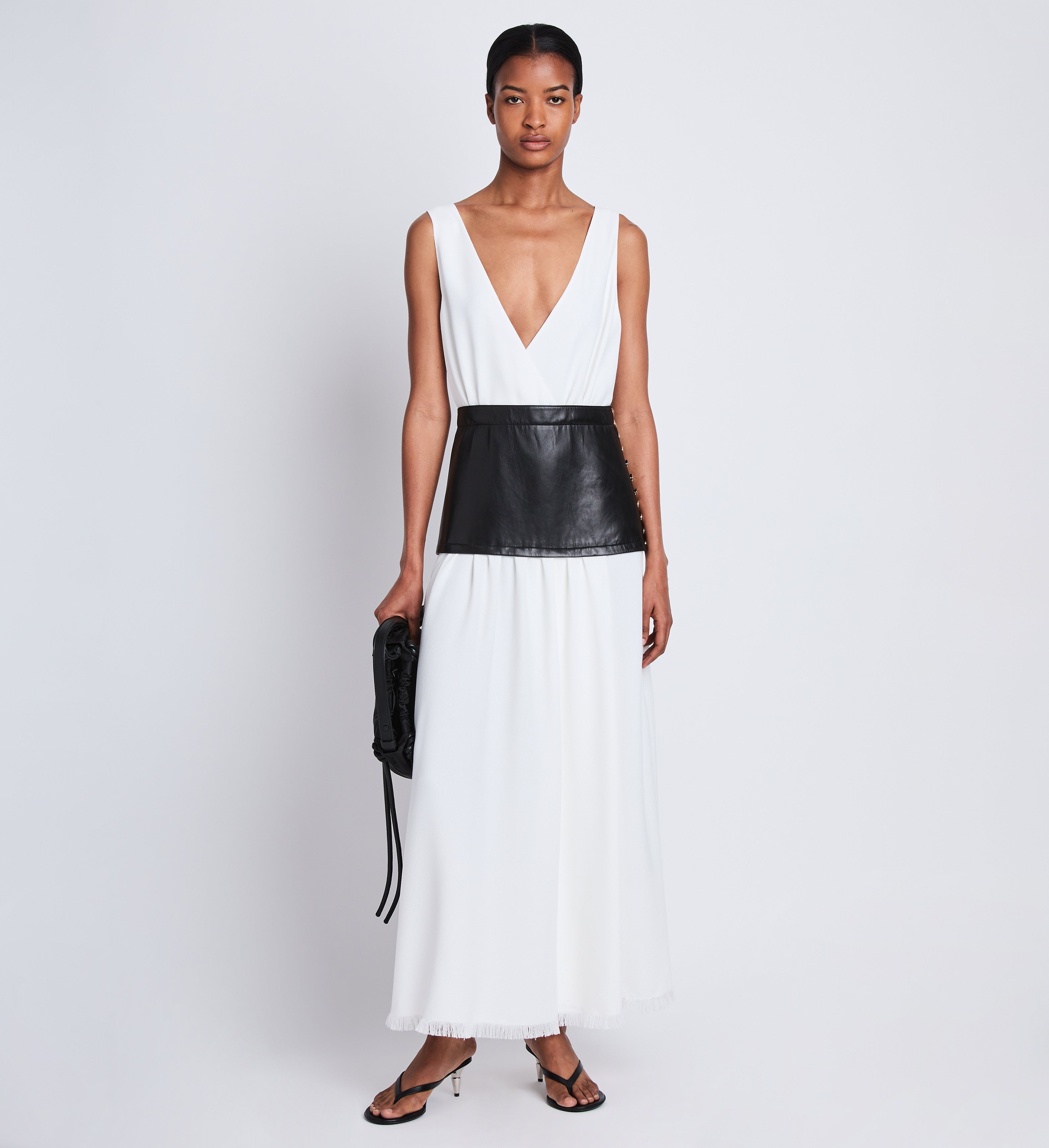 Proenza Schouler Viviane Dress in Viscose Crepe Off White Proenza Schouler Official Site