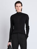 Flat image of Camille Top In Gauze Viscose Knit in black